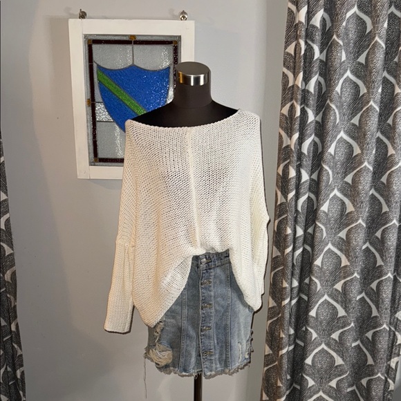 Wooden Ships Sweaters - Wooden Ships Loose Knit Cotton Blend Boat Neck Sweater